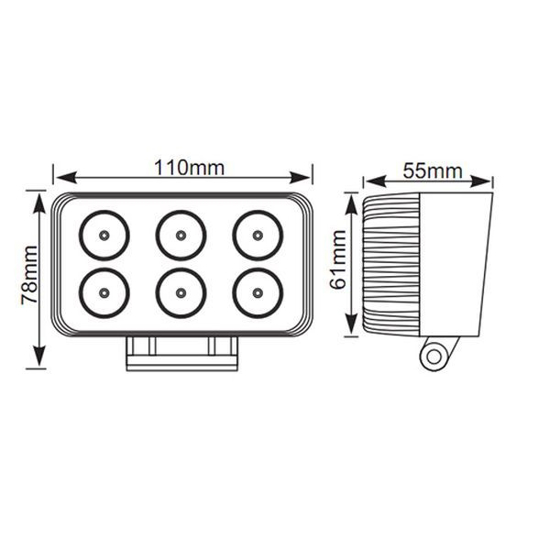 Delovna luč LED 6 X 3 W