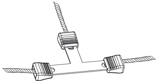 T-člen spojka LitzClip - inoks - do 3 mm (5 kosov)