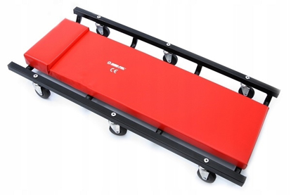 ležalni voziček, voziček za popravilo avtomobilov, profesionalni voziček, delavnični voziček, voziček za avto popravila, voziček za udobno delo, avtomobilska delavnica, kolesa za voziček, voziček z zaglavljem