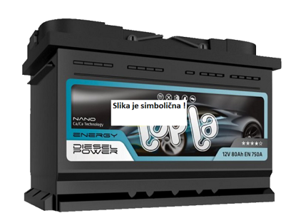 Prikaži podrobnosti za  Akumulator 80Ah -12V  DIESEL POWER Fotografija izdelka Akumulator 80Ah -12V  DIESEL POWER