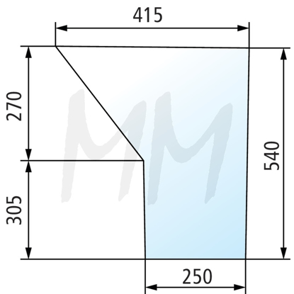 Fotografija izdelka Steklo za vrata kabine, spodnje CASE IH