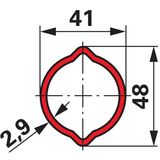 Fotografija izdelka Kardanska cev LIMONA profil 41x2,9mm