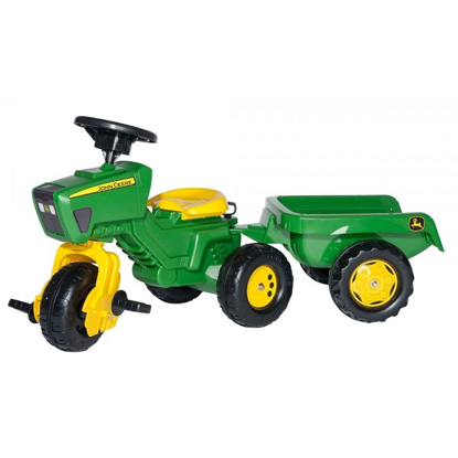 Prikaži podrobnosti za  Igrača TRIKOLESNI TRAKTOR rollyTrac John Deere s prikolico in volanom z zvočnimi efekti, ROLLY TOYS Fotografija izdelka Igrača TRIKOLESNI TRAKTOR rollyTrac John Deere s prikolico in volanom z zvočnimi efekti, ROLLY TOYS