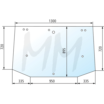 Fotografija izdelka Steklo  zadnje FORD, FIAT, CASE IH, NEW HOLLAND