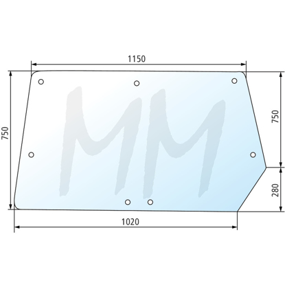 Fotografija izdelka Zadnje steklo RENAULT, JOHN DEERE