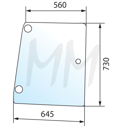 Fotografija izdelka Stransko steklo desno  CASE IH, NEW HOLLAND