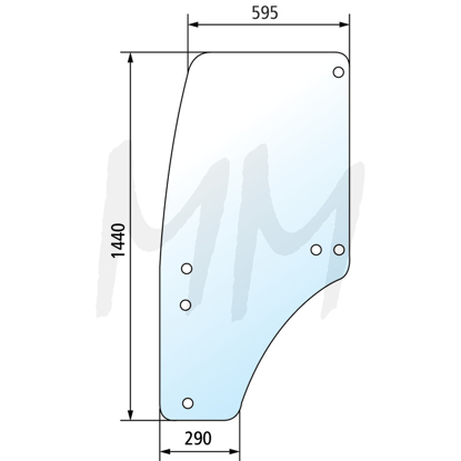 Fotografija izdelka Steklo vrat  levo JOHN DEERE