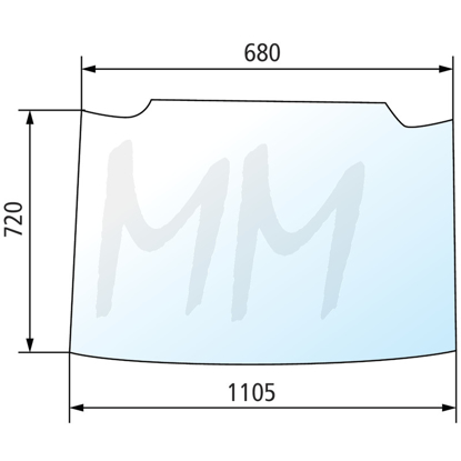 Fotografija izdelka Vetrobransko steklo fiksno CASE IH, STEYR, NEW HOLLAND