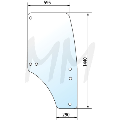 Fotografija izdelka Steklo vrat desno JOHN DEERE