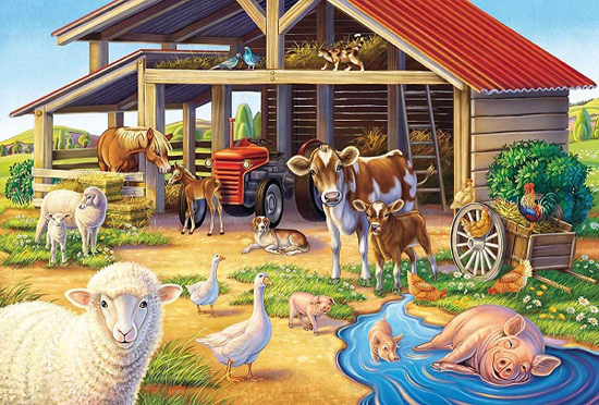 Fotografija izdelka Igrača Puzzle 3/1 -  živali na kmetiji
