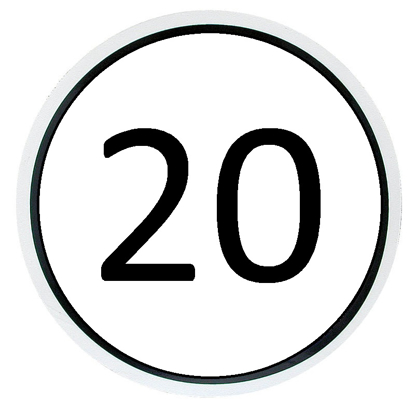 Prikaži podrobnosti za  Nalepka 20Km/h Fotografija izdelka Nalepka 20Km/h
