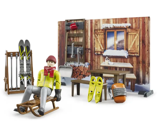 Fotografija izdelka Igrača Planinska koča s snežnimi sanmi Bruder