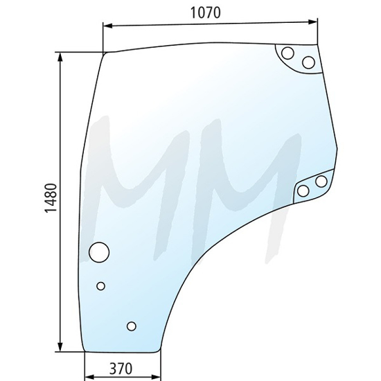 Fotografija izdelka Steklo vrat levo, IH, New Holland, Steyr