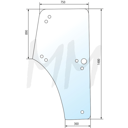 Prikaži podrobnosti za  Steklo za vrata - desno  Renault Fotografija izdelka Steklo za vrata - desno  Renault