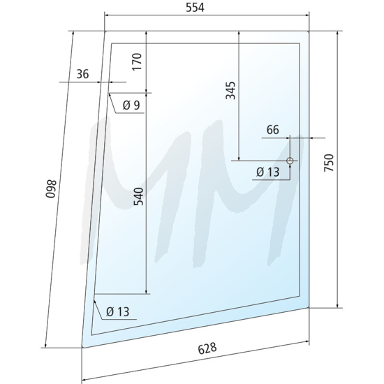 Fotografija izdelka Kotno okno - desno zadaj Massey Ferguson