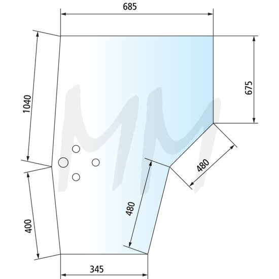 Fotografija izdelka Steklo za vrata - levo Massey Ferguson