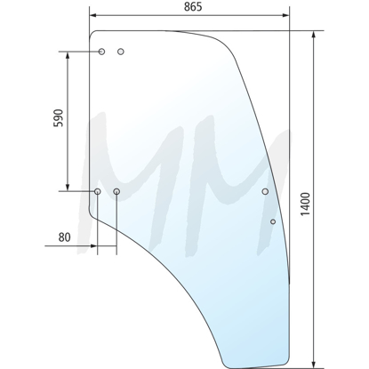 Fotografija izdelka Steklo za vrata - levo Lindner
