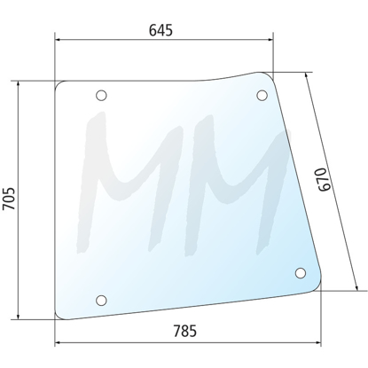 Fotografija izdelka Stransko steklo - levo John Deere