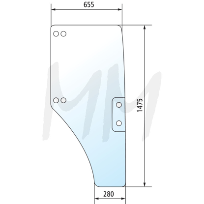 Fotografija izdelka Steklo za vrata, desno John Deere
