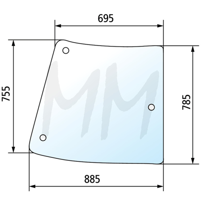 Fotografija izdelka Steklo kabine John Deere