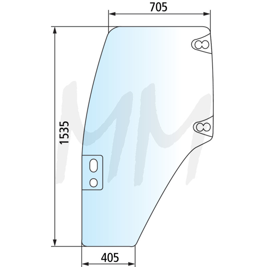 Fotografija izdelka Steklo za vrata New Holland in Case IH, levo