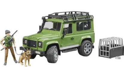Prikaži podrobnosti za  Igrača Džip Land Rover z  gozdarjem in psom, BRUDER Fotografija izdelka Igrača Džip Land Rover z  gozdarjem in psom, BRUDER
