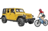 Fotografija izdelka Igrača Jeep Wrangler s kolesarjem in gorskim kolesom, BRUDER
