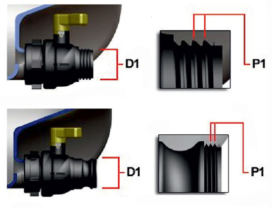 Fotografija izdelka Adapter za cisterno FI.59-60 1" Adapter za ci [41153]