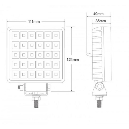 Fotografija izdelka Luč delovna LED kvadrat 3800LM/9-32V/30W s stikalom