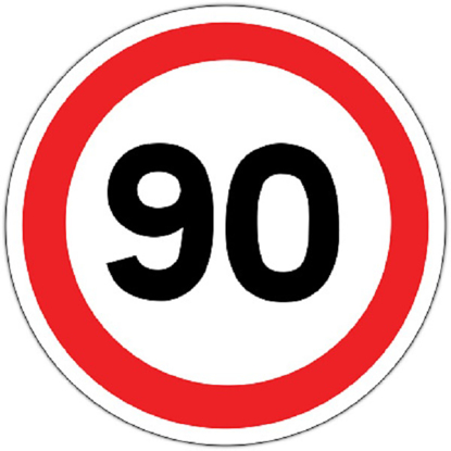 Prikaži podrobnosti za  Nalepka omejitve hitrosti  90 km/h Fotografija izdelka Nalepka omejitve hitrosti  90 km/h