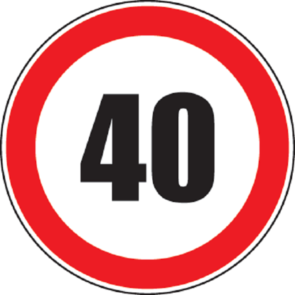Prikaži podrobnosti za  Nalepka omejitve hitrosti  40 km/h Fotografija izdelka Nalepka omejitve hitrosti  40 km/h