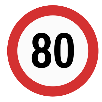 Prikaži podrobnosti za  Nalepka omejitve hitrosti  80 km/h Fotografija izdelka Nalepka omejitve hitrosti  80 km/h
