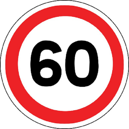 Prikaži podrobnosti za  Nalepka omejitve hitrosti  60 km/h Fotografija izdelka Nalepka omejitve hitrosti  60 km/h