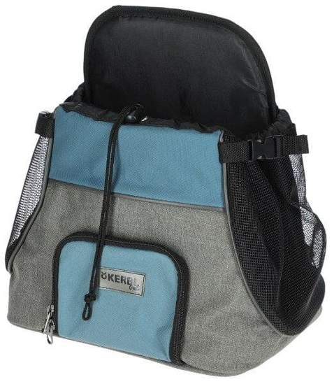 Fotografija izdelka Sprednja torba Vacation za pse, sivo-modra 8 kg