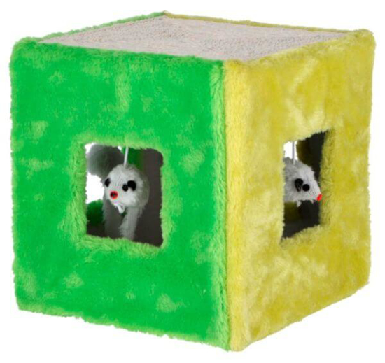 Fotografija izdelka Kocka za mačke Cube – igrača iz sisala z miškami
