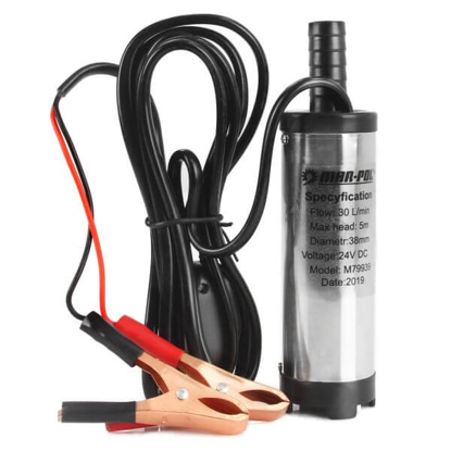 Prikaži podrobnosti za  Črpalka za gorivo 24V 38mm Črpalka za gorivo 24V 38mm je dizelska črpalka, zasnovana za enostavno uporabo in prenosljivost. Primerna je za industrijske in gospodinjske aplikacije. Ponaša se z visoko zmogljivostjo črpanja, saj doseže hitrost 30L/min, kar omogoča hitro in učinkovito polnjenje. Zasnovana je za uporabo z gorivom in je idealna za različne potrebe, kot so napajanje plovil, industrijski procesi ali kmetijske aplikacije.