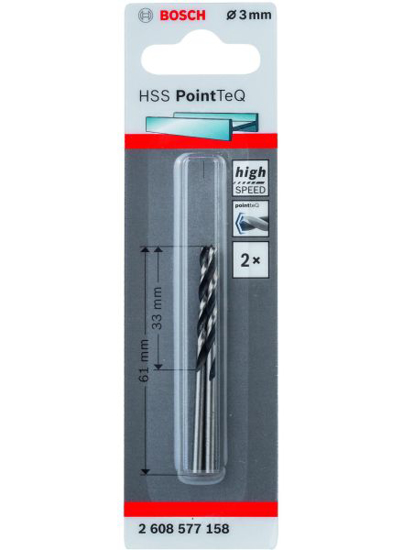 Fotografija izdelka Sveder za kovino HSS PoinTeQ 3,0 x 33 mm, Bosch