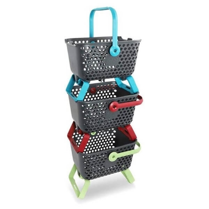 Prikaži podrobnosti za  Košara za vrtnine KAJO, siva/turkizna, 4 L, 1 kom Fotografija izdelka Košara za vrtnine KAJO, siva/turkizna, 4 L, 1 kom