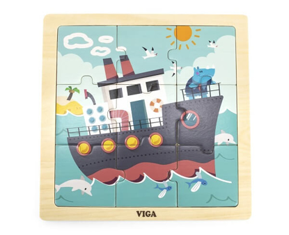 Prikaži podrobnosti za  Igrača Puzzle na tabli z 9 elementi - ladja, Milly Mally Fotografija izdelka Igrača Puzzle na tabli z 9 elementi - ladja, Milly Mally
