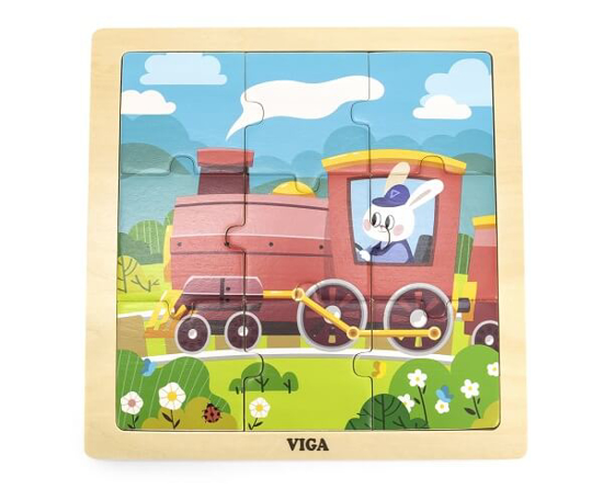 Fotografija izdelka Igrača Puzzle na tabli z 9 elementi - vlakec , Milly Mally