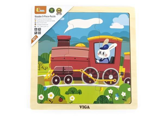 Fotografija izdelka Igrača Puzzle na tabli z 9 elementi - vlakec , Milly Mally