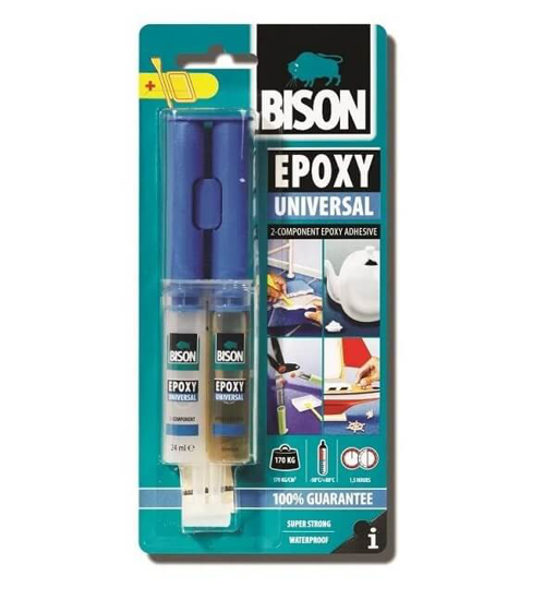 Fotografija izdelka Univerzalno dvokomponentno lepilo Epoxy Universal Bison, 24 ml