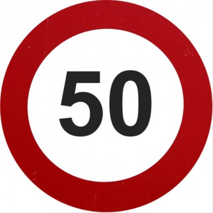 Fotografija izdelka Nalepka omejitve hitrosti  50 km/h