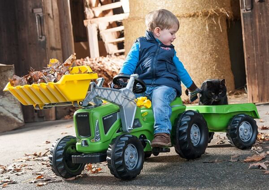 Fotografija izdelka Igrača TRAKTOR rollyKiddy Futura s prikolico in čelnim nakladalnikom, ROLLY TOYS