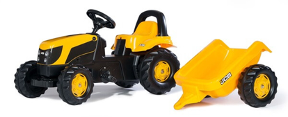 Prikaži podrobnosti za  Igrača TRAKTOR rollyKid JCB s prikolico, ROLLY TOYS Fotografija izdelka Igrača TRAKTOR rollyKid JCB s prikolico, ROLLY TOYS