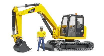 Prikaži podrobnosti za  Igrača MINIBAGER Caterpillar z delavcem, BRUDER Fotografija izdelka Igrača MINIBAGER Caterpillar z delavcem, BRUDER