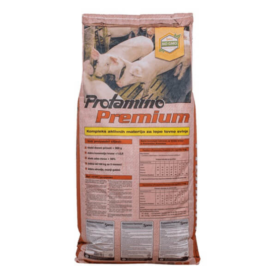 Fotografija izdelka Protamino Premium, dopolnilna krmna mešanica za prašiče, 25 kg