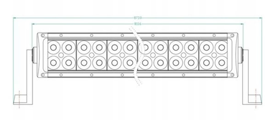 Fotografija izdelka Žaromet delovni LED panel 870 mm, 15300 lm, 6000K, 12-24V
