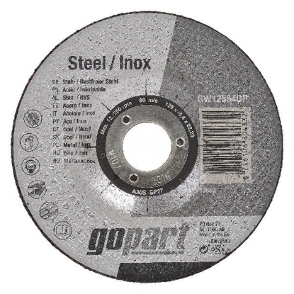 Fotografija izdelka Brusna plošča za kovino in inox (125 x 22,2 x 6,4 mm)