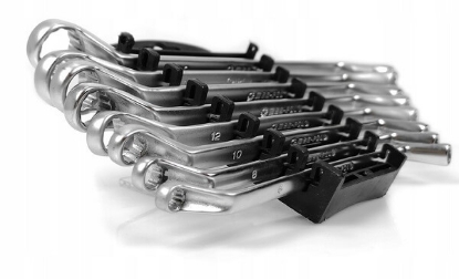 set obročnih ključeov, ključi za težko dostopna mesta, krom-vanadijevo jeklo, obročasti ključi, delavnica, mehanizacija Miler, kmetijska mehanizacija, kmetijska oprema